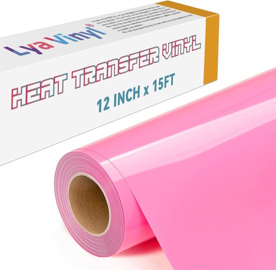 Heat Transfer Vinyl in Roze - 4.5m Iron on Vinyl Rol voor Cricut en Silhouette Cameo, Perfect voor DIY Kleding, Tassen en Textielprojecten