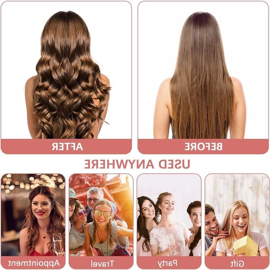 Heatless Curling Rod Hoofdband voor Nachtelijke Krullen, Zachte Satijnen Slapende Rollen voor Lang en Middellang Haar, Ideaal voor een Makkelijk Krulresultaat van Merkloos