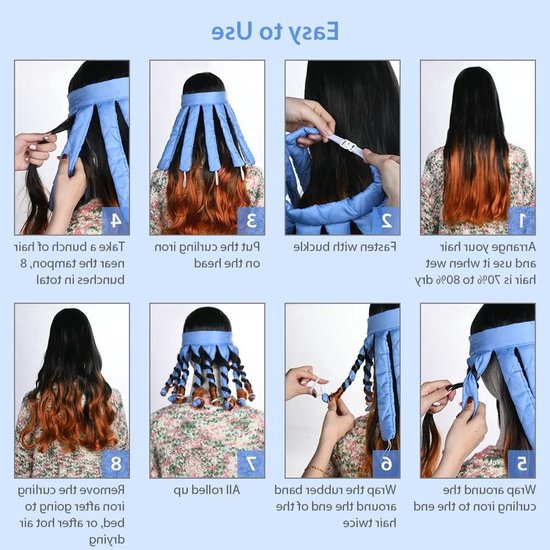 Heatless Curling Rod met Octopus Design - Zachte Zijden Ribbons voor Golvend Haar, Ideaal voor Lang en Middelmatig Haar, Perfect voor Nachtelijk Haarstyling en DIY Krullen