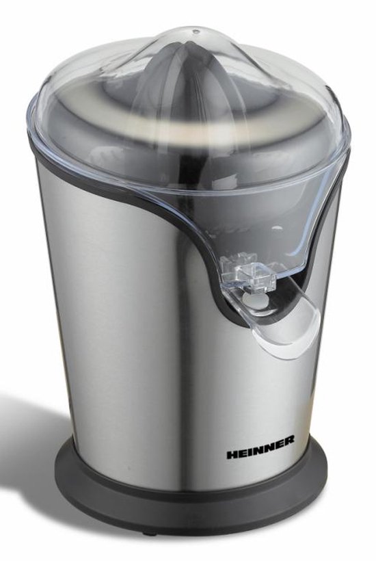 Heinner Citruspers – 85W – 250 ml Capaciteit – RVS/Inox Afwerking – Anti-drup Functie – Pulpfilter – Automatische Start/Stop – Afneembare Onderdelen