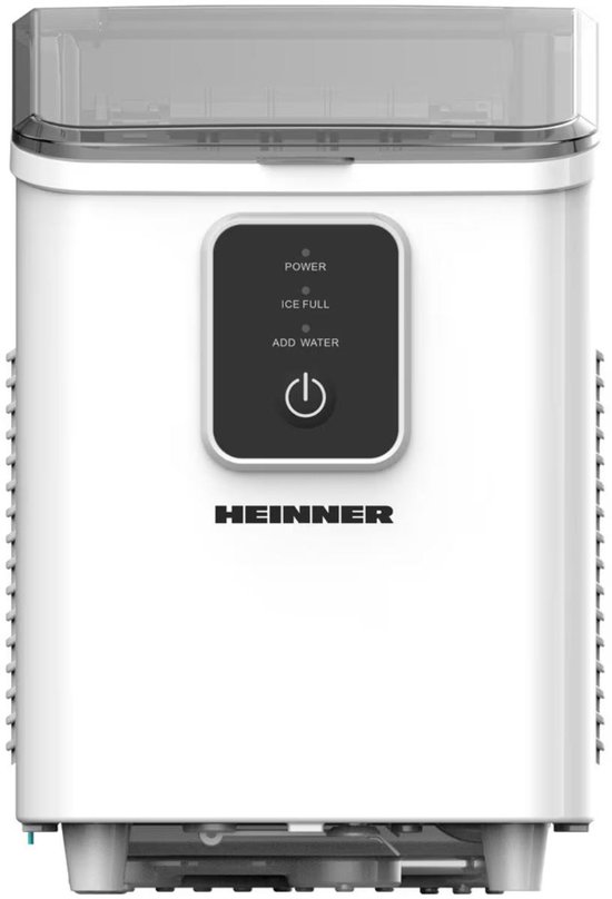 Heinner Frosty Breeze IJsblokjesmachine – 120 W – 8,8 kg/24 u – 8 IJsblokjes per 9 min – 0,8 L Watertank – Touchbediening – Reinigingsfunctie – Uitneembare IJscontainer – Wit