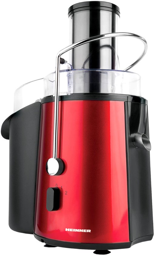 Heinner Sapcentrifuge – 1000 W – 2 Snelheden – Sapreservoir van 1 L – Pulpreservoir van 2 L – Uitneembare Onderdelen – Vaatwasserbestendig – Rood