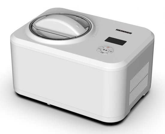 Heinner Zelfvriezende IJsmachine - 120 W - Inhoud 1,5 L - Ingebouwde Compressor - IJs- en Yoghurtfunctie - LED-display - Digitale Timer - Warmhoudfunctie 1 Uur - Wit van Heinner