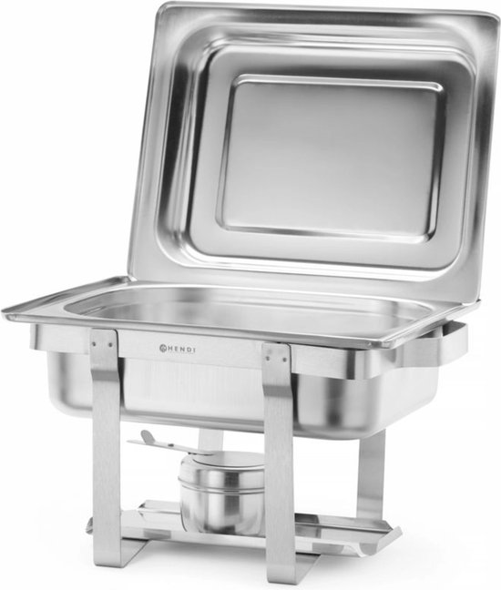 HENDI Chafing dish - Gastronorm 1/2 - Hoogglans - 4,5L - Inclusief brandpastahouder