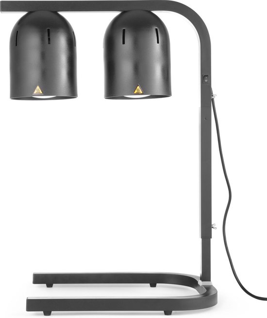 HENDI Infrarood warmhoudbrug – verstelbare hoogte – splintervrije lampen – zwart – 250W