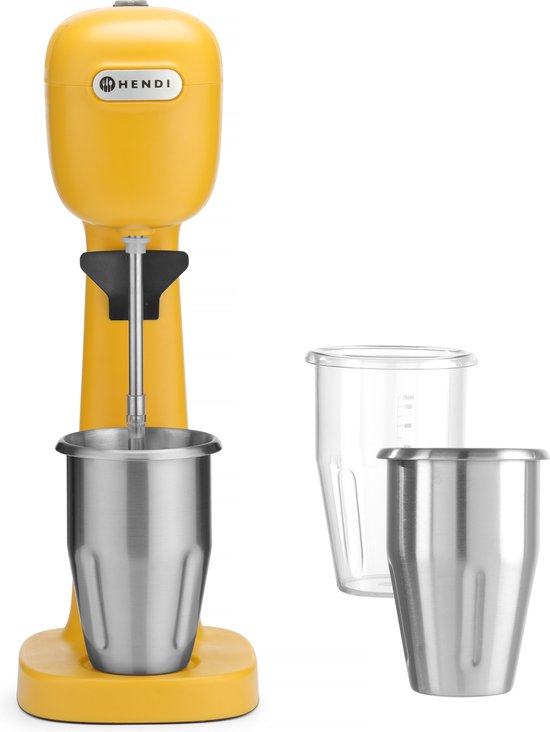 Hendi Milkshake Maker - Geel - Professionele Milkshake Machine - 0,95 Liter - 230V / 400W - 17x19,6x(H)49cm van HENDI