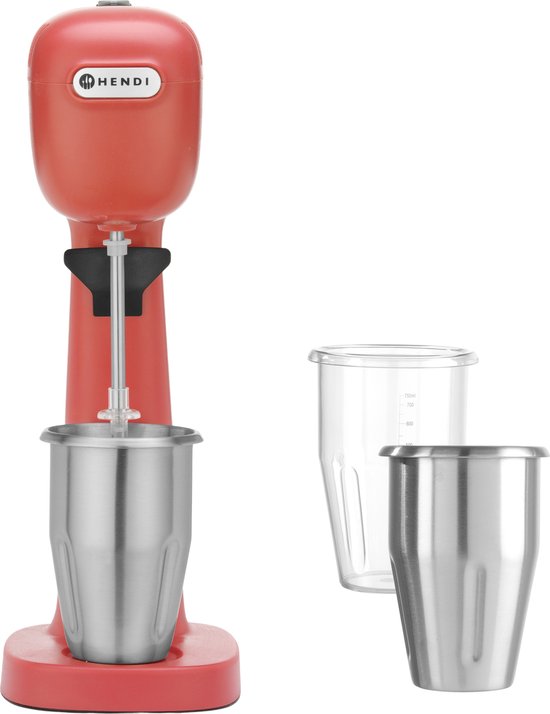 Hendi Milkshake Maker - Rood - Professionele Milkshake Machine - 0,95 Liter - 230V / 400W - 17x19,6x(H)49cm van HENDI