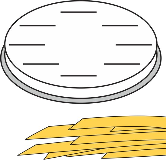 Hendi MPF2.5/4 Serie - Pasta Machine Opzetstuk - Fettuccine - 16 Gaten - 8x1 mm