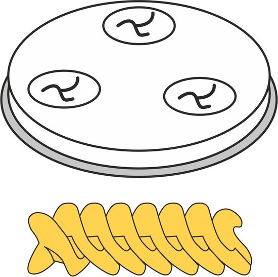 Hendi MPF2.5/4 Serie - Pastamachine Opzetstuk - Fusilli - 5 Gaten - 9 mm