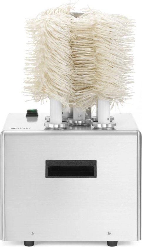 Hendi Poleermachine voor glazen - roestvast staal - microvezelborstels - 330 glazen per uur - 5 borstels van HENDI