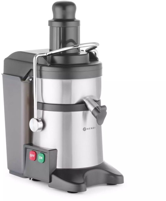 HENDI Sapcentrifuge - roestvast staal en kunststof - compacte uitvoering - 23,3 x 41,6 x 49,3 cm - zilverkleurig - met 4,4 liter pulpcontainer - voor horeca