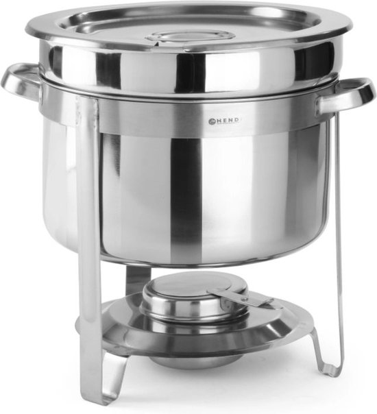 HENDI Soep chafing dish - roestvast staal - inclusief brandpastahouder - 8 liter - ⌀370x(H)325mm