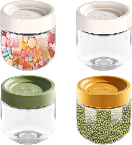 Herbruikbare glazen potten voor overnight oats, 300 ml - Ideaal voor yoghurt, pudding, salades en jam