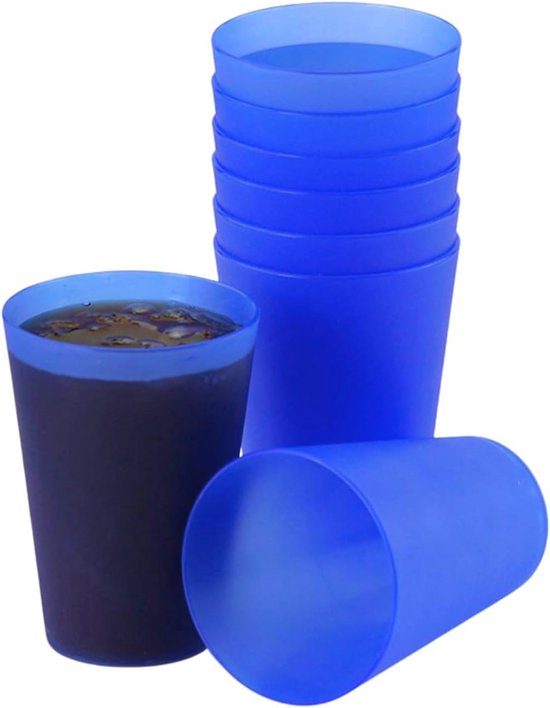 Herbruikbare Hartplastic Drinkbekers - 10 Stuks - 400 ml - Blauwe Cocktailglazen voor Feesten en Campings