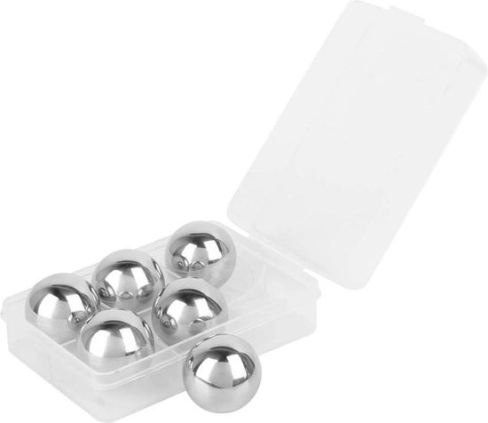 Herbruikbare Ice Cube Whiskey Stone Ball Cooler - Rvs Cooling Ball Set voor Wodka, Koffie, Bier, Wijn - 6 stuks van Wostoo