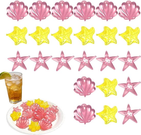 Herbruikbare ijsblokjes - Cocktailkoeling - Dranken koelen - Zee-thema design - 24 stuks - Meerkleurig