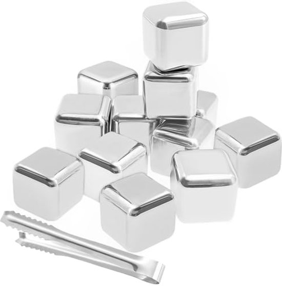 Herbruikbare IJsblokjes voor Whisky - Zilveren Koelstenen van RVS voor Wodka en Meer van Merkloos