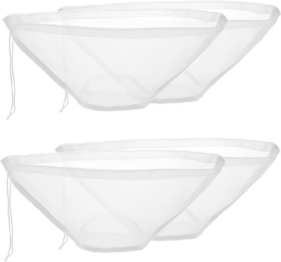 Herbruikbare Kaasdoek Set van 4 Stuks, Ideaal voor Notenmelk, Thee en Griekse Yoghurt, Fijnmazige Filterdoeken voor Koud Brouwen en Sifters