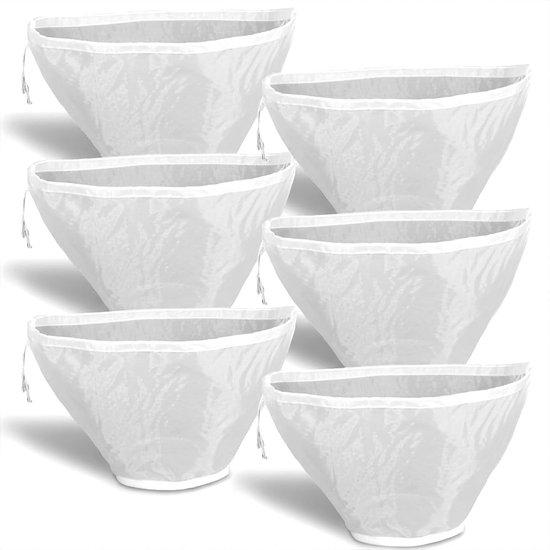 Herbruikbare Notenmelkzakken - Set van 6 Nylon Kaasdoeken voor Melk, Yoghurt en Sap