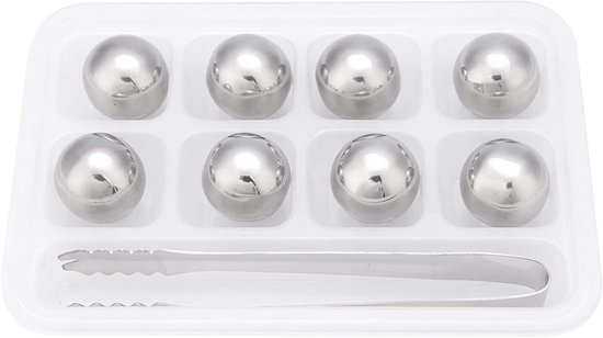 Herbruikbare RVS Whiskey Koelstenen en IJsballen met Gratis Vriezer en Tangen voor Perfecte Drankjes en Bierkoeling van Merkloos