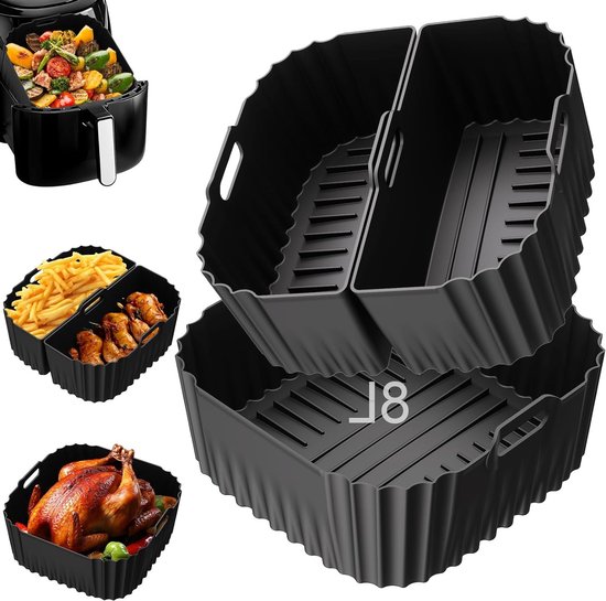 Herbruikbare silicone inserts voor Airfryer XXL 8.3L en 8L, vaatwasmachinebestendig, ideaal voor bakken en koken