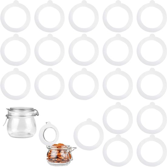 Herbruikbare Siliconen Afsluitringen voor Weckpotten – Set van 20 – Ø95mm Buitendiameter – Luchtdichte Ringen voor Inmaak en Opslag – Warmtebestendige Seals in Diverse Kleuren van Merkloos