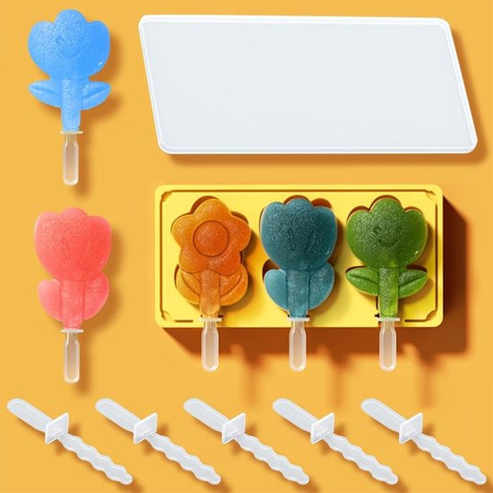 Herbruikbare siliconen ijsvormen voor bloemen en lollies - Ideaal voor DIY snoep en ijscreaties, inclusief deksel en veelzijdige ontwerpen