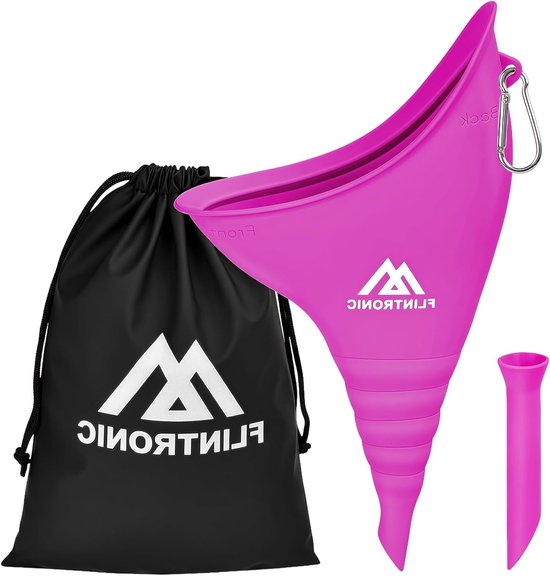 Herbruikbare Urinella voor Vrouwen, Draagbare Urinehulp met Verlengbuis, Ideaal voor Kamperen, Wandelen en Reizen, Silicone, Roze Rood van Merkloos