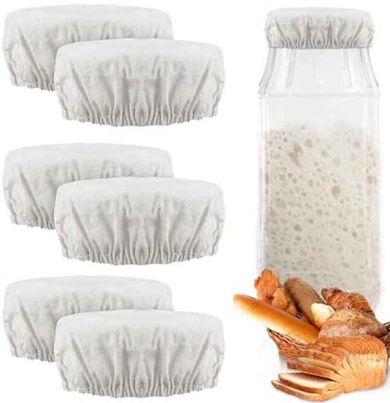 Herbruikbare zuurdesem starterpothoezen voor fermentatie - Set van 6 - Ademend en elastisch van Merkloos