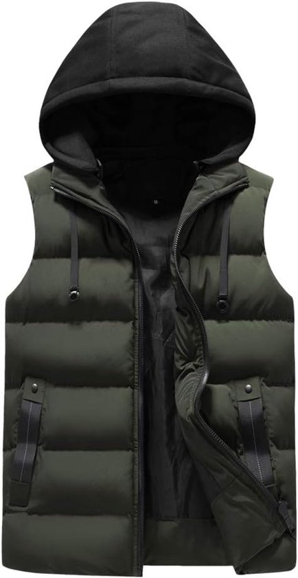 Heren Hooded Gilet Casual Winter Winddicht Gewatteerde Bodywarmer Outdoor Dikke Gewatteerde Puffer Body Warmer