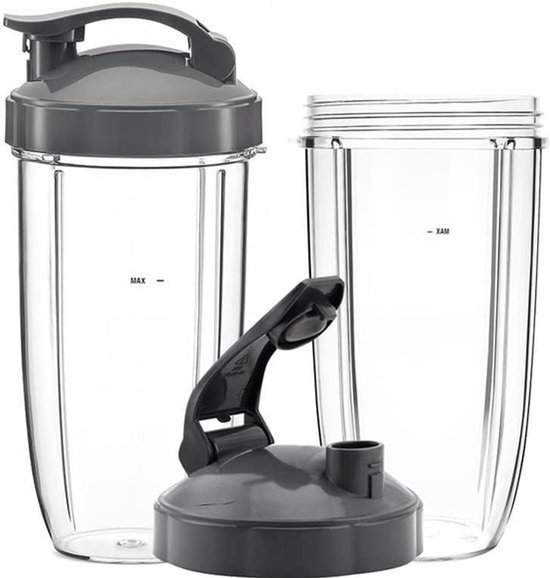 Hersluitbare Beker Deksels en Flip Top to-go Deksel - Vervangingsonderdelen - NutriBullet Blender - 32/24/18OZ Bekers - Accessoires voor Smoothies - Duurzaam - Gemakkelijk te Reinigen. van Merkloos