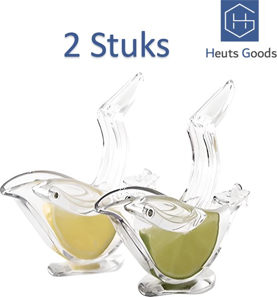 Heuts Goods - LUXE Citruspers 2 Stuks - Citroenpers - Citruspers handmatig - Limoenpers - Lemon squeezer - Decoratieve citroenpers - - Vaatwasserbestendig - Leuke Tafel Accessoire - 2 Stuks