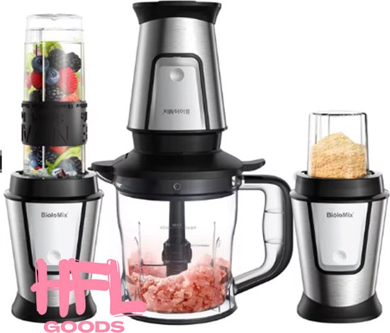 HFL Goods 3 in 1 Multifunctionele Keukenmachine - 700 Watt Draagbare Juicer - Smoothie Mixer - Voedsel Chopper van HFL Goods