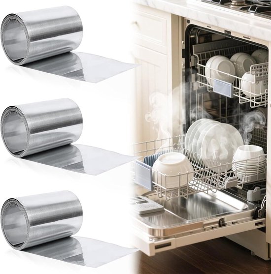 Hittebeschermingsfolie voor werkblad - 3-delig, dampremmend en hittebestendig, ideaal voor vaatwasser en keuken, 695 x 75 mm, geschikt voor diverse merken zoals Bauknecht, Indesit en Whirlpool