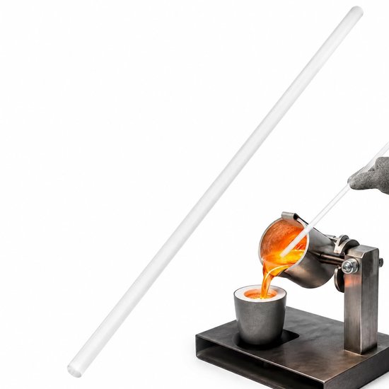 Hittebestendige roerstaaf van kwartsglas 40 cm voor laboratoriumtoepassingen, herbruikbaar en ideaal voor smelten en mengen