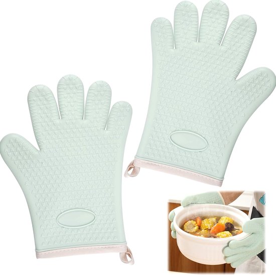 Hittebestendige Siliconen Keukenhandschoenen 2 Stuks - Antislip & Grill