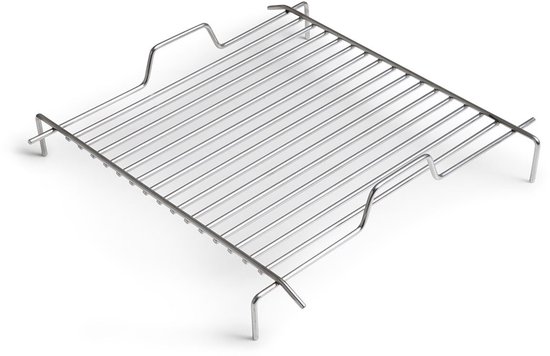 höfats CUBE Grillrooster verandert de CUBE-vuurkorf in een barbecue, in hoogte verstelbaar om de grilltemperatuur te regelen, van roestvrij staal