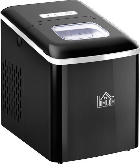 HOMCOM-Eiswürfelmaschine aus PS-, Kunststoff Schwarz van Merkloos
