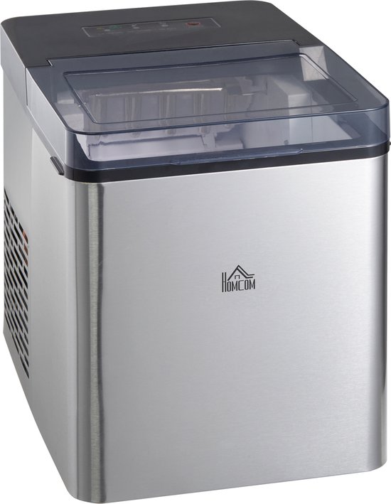 HOMCOM - Ijsblokjesmaker - 2 Ijsblokjesformaten - Zelfreinigende Functie - 2,1 l waterreservoir van Merkloos