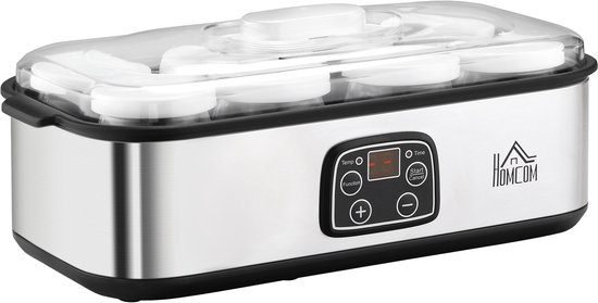 HOMCOM Joghurtbereiter mit 8 Glasbehälter 800-089V90 van Merkloos