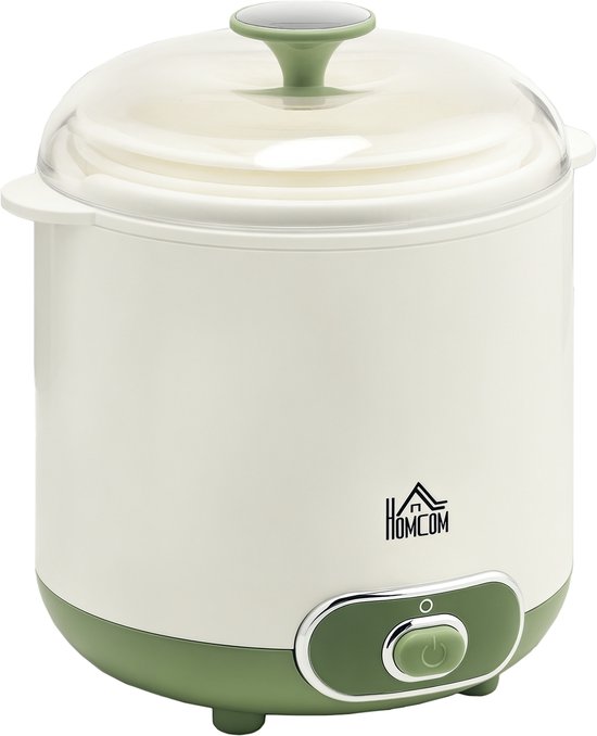 HOMCOM yoghurtmaker - met accessoires - antislipvoeten - wit van Merkloos
