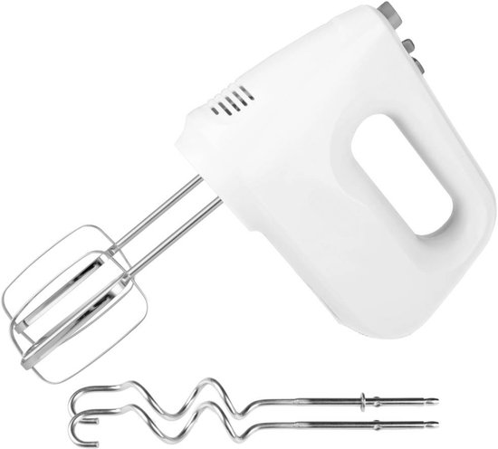 Home Essentials Handmixer - 250W - Extra lange snoer - 6 snelheden - Inclusief gardes en deeghaken - Wit - Trusted Sellers