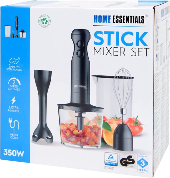 Home Essentials - Mixerset - 3in1 - 350w met Hakmolen / Klopper / Garde / Beker van Home Essentials