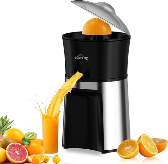 Homelux - Elektrische Citruspers – Sinaasappelpers & Citruspers – Sapcentrifuge RVS – Stil & Krachtig – 2 Kegels – Anti-drup – Citruspers Elektrisch voor Sinaasappel, Citroen, Limoen & Grapefruit – BPA-vrij – Vaatwasserbestendig - 500ml - 45W - van Merkloos