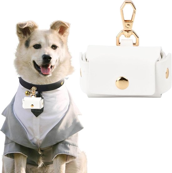 Hondenringkussen voor Trouwerij, Witte Ringdoos voor Hondenhalsband, Ceremonieel Accessoire voor Huwelijksringen en Verlovingsringen