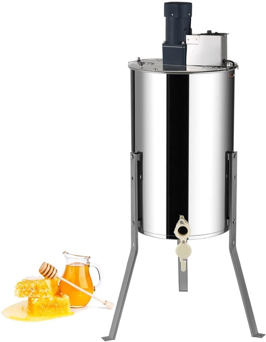 Honing centrifuge - Honing extractor - Honing oogsten - Elektrisch en verstelbaar - 2/4 frames - Zilver