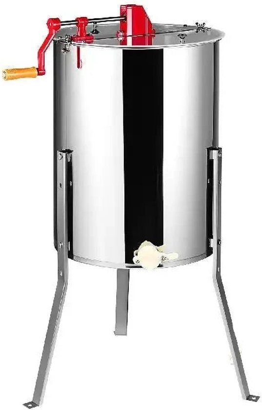 Honing Extractor - Manueel - 3 Frames - Honing centrifuge - Handmatig - Roestvrij Staal - Zilver van Wucatfix