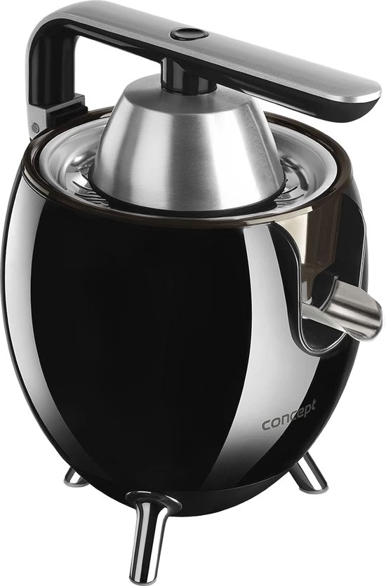 Hoogwaardige elektrische citruspers met hefboomarm en druppelbescherming - 200 W, zwart