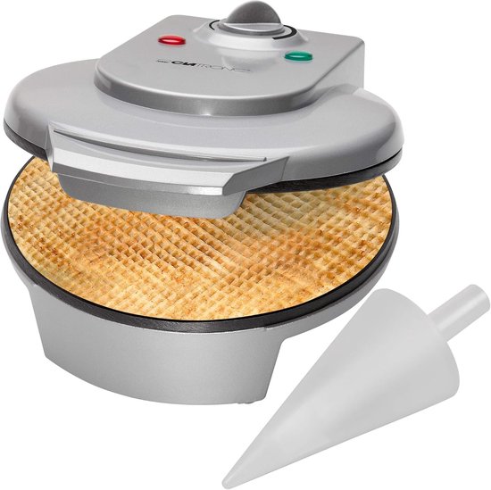 Hoorntjesmachine voor flinterdunne wafels - Ideaal voor ijshoorntjes met instelbare bruiningsgraad en antiaanbaklaag
