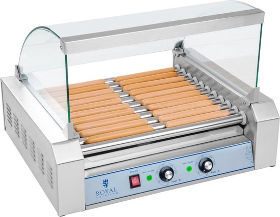 Hotdog Grill - 11 rollers - Roestvrij staal - Royal Catering